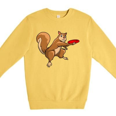 Disc Golf Squirrel Frolf Frisbee Golf Disc Gift Premium Crewneck Sweatshirt