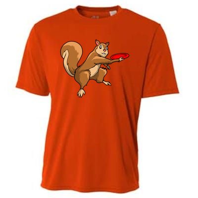 Disc Golf Squirrel Frolf Frisbee Golf Disc Gift Cooling Performance Crew T-Shirt