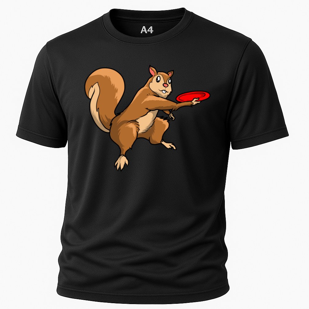 Disc Golf Squirrel Frolf Frisbee Golf Disc Gift Cooling Performance Crew T-Shirt