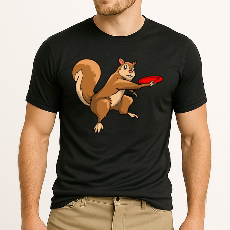 Disc Golf Squirrel Frolf Frisbee Golf Disc Gift Cooling Performance Crew T-Shirt