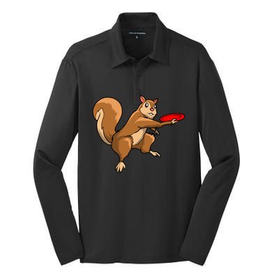 Disc Golf Squirrel Frolf Frisbee Golf Disc Gift Silk Touch Performance Long Sleeve Polo