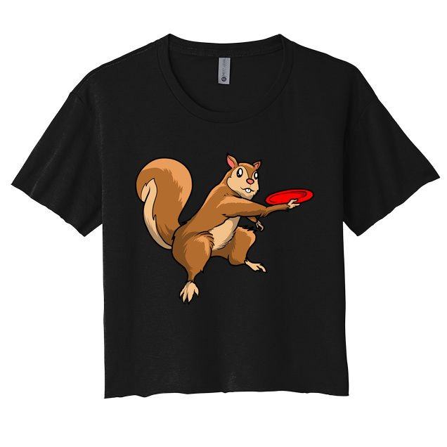 Disc Golf Squirrel Frolf Frisbee Golf Disc Gift Crop Top
