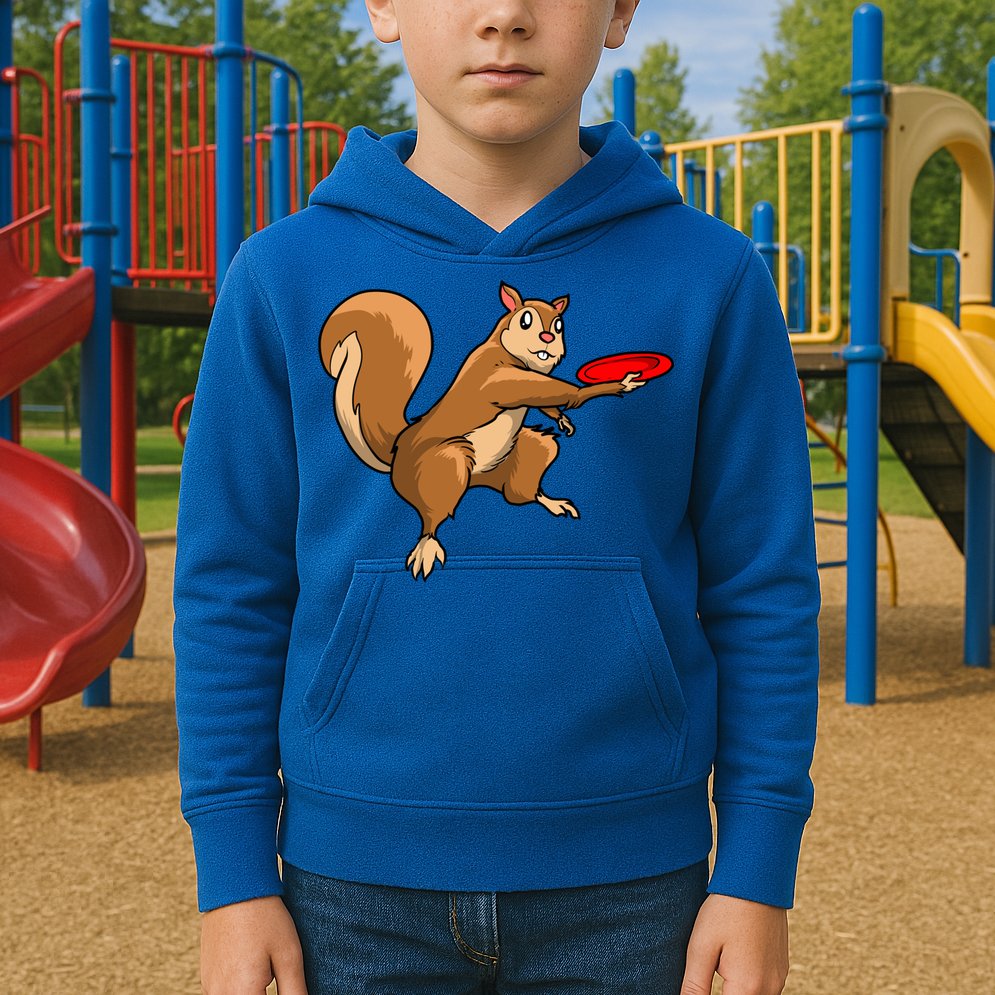 Disc Golf Squirrel Frolf Frisbee Golf Disc Gift Kids Hoodie