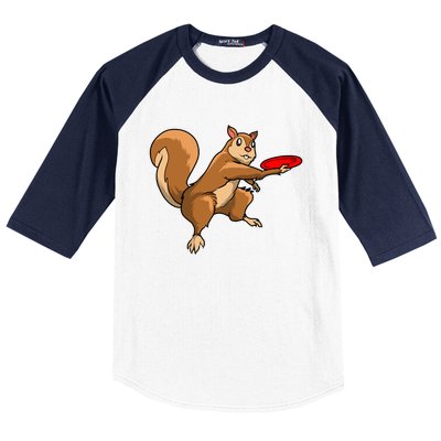 Disc Golf Squirrel Frolf Frisbee Golf Disc Gift Baseball Sleeve Shirt