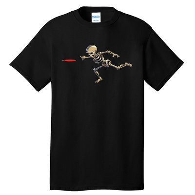 Disc Golfing Skeleton Halloween Disc Golf Halloween Tall T-Shirt