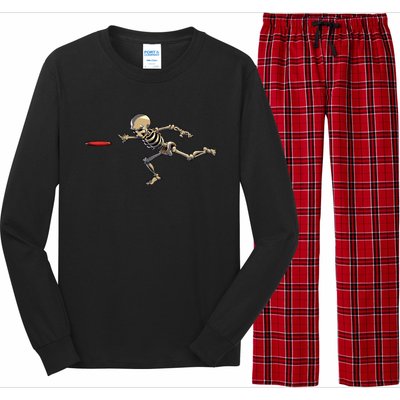 Disc Golfing Skeleton Halloween Disc Golf Halloween Long Sleeve Pajama Set