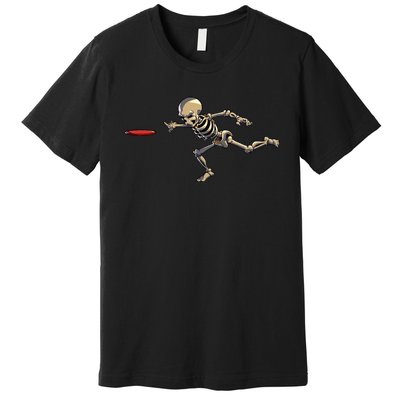 Disc Golfing Skeleton Halloween Disc Golf Halloween Premium T-Shirt