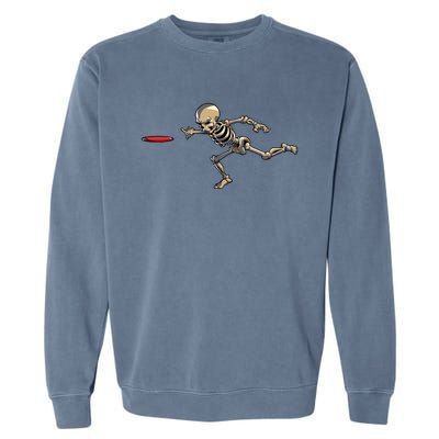 Disc Golfing Skeleton Halloween Disc Golf Halloween Garment-Dyed Sweatshirt