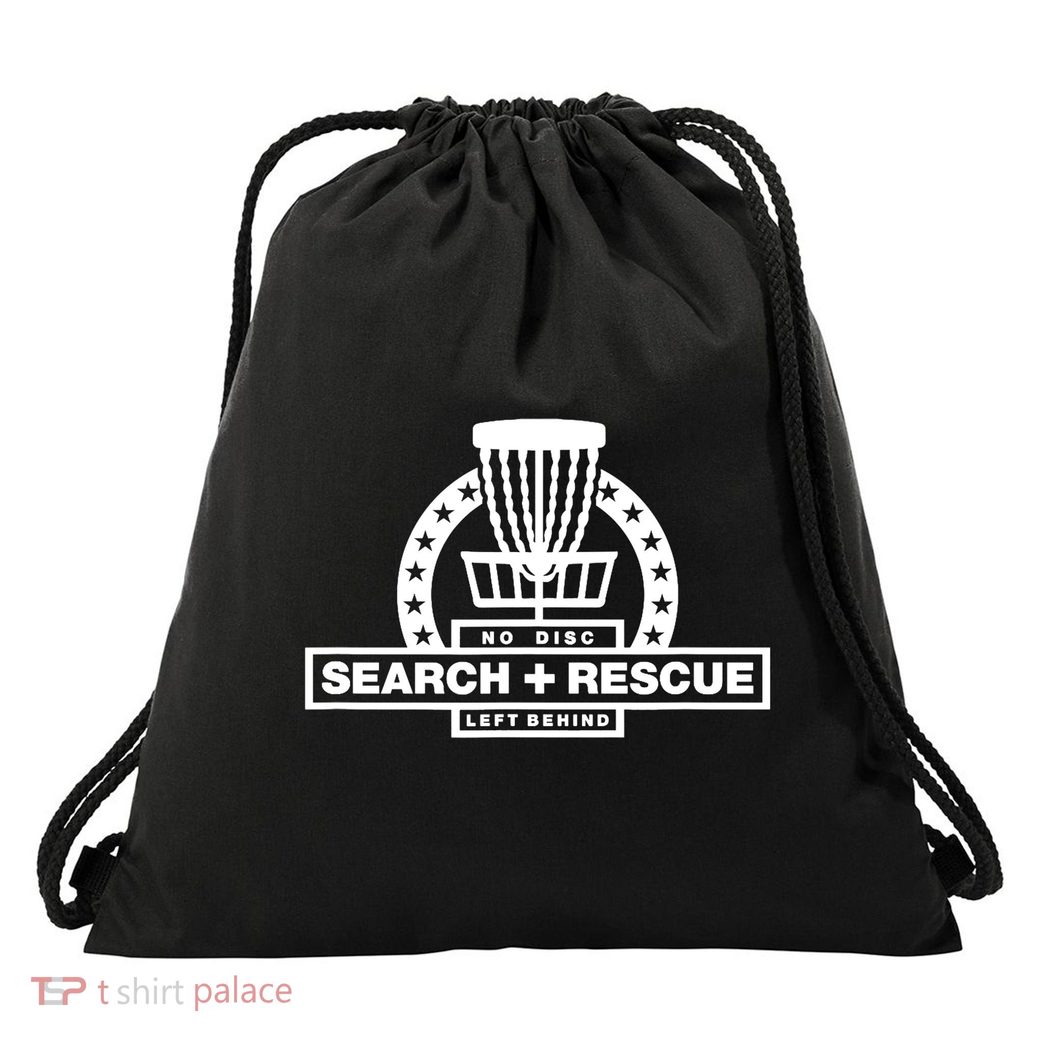 Disc Golf Search and Rescue, Disc Golf Gift, Funny Disc Golf Drawstring Bag