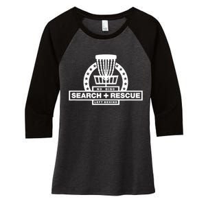 Disc Golf Search and Rescue, Disc Golf Gift, Funny Disc Golf Women's Tri-Blend 3/4-Sleeve Raglan Shirt