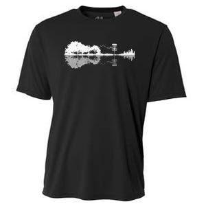 Disc Golf Sunset Guitar Guitarist Player Golfing Golfer Gift Cooling Performance Crew T-Shirt