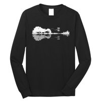 Disc Golf Sunset Guitar Guitarist Player Golfing Golfer Gift Long Sleeve Shirt