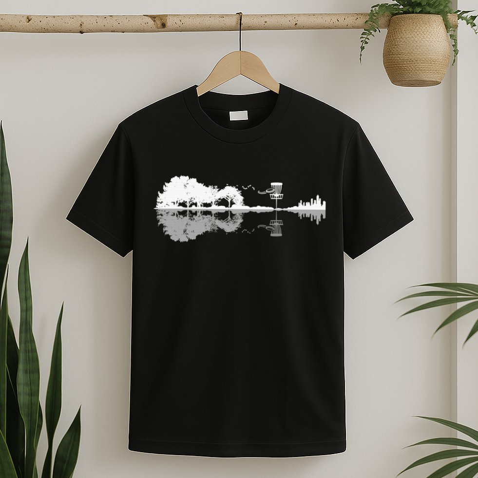 Disc Golf Sunset Guitar Guitarist Player Golfing Golfer Gift T-Shirt