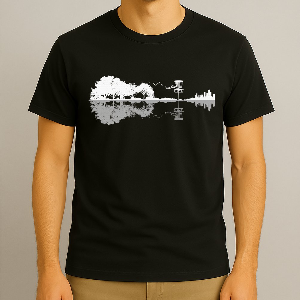 Disc Golf Sunset Guitar Guitarist Player Golfing Golfer Gift T-Shirt