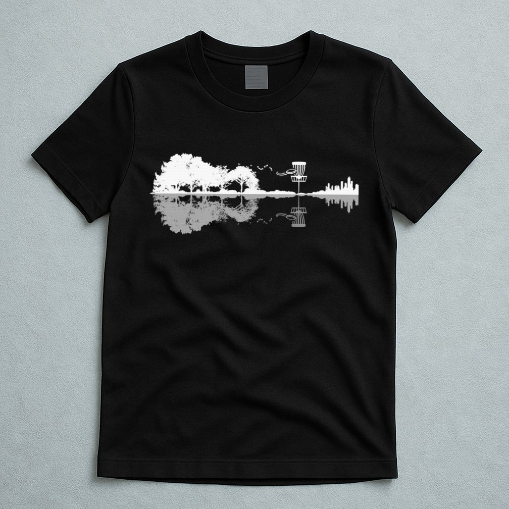 Disc Golf Sunset Guitar Guitarist Player Golfing Golfer Gift T-Shirt