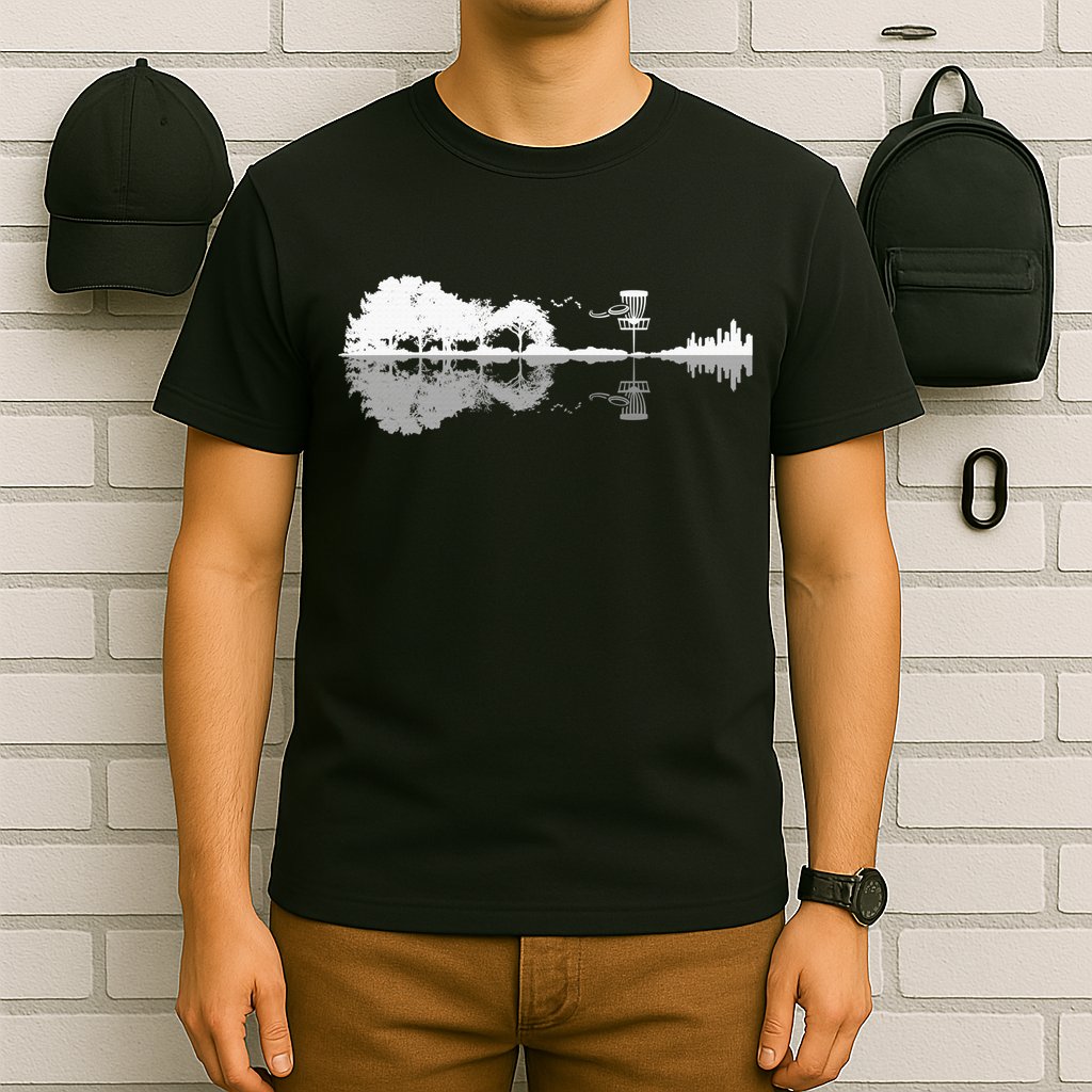 Disc Golf Sunset Guitar Guitarist Player Golfing Golfer Gift T-Shirt