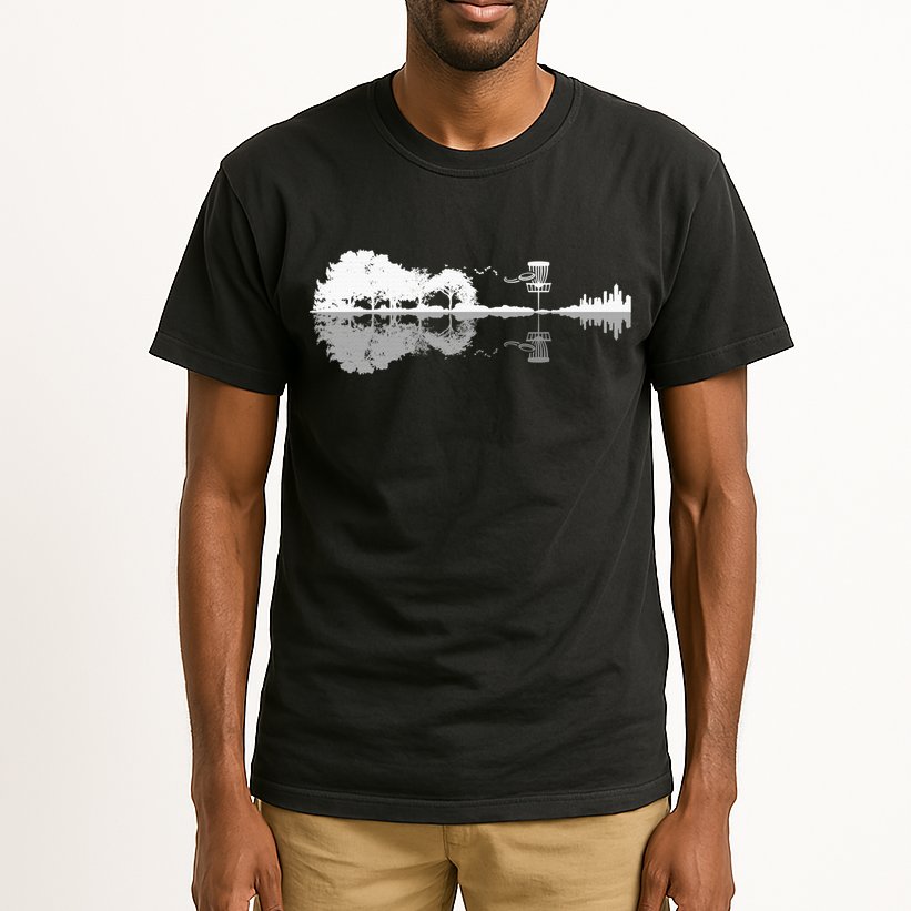Disc Golf Sunset Guitar Guitarist Player Golfing Golfer Gift Tall T-Shirt