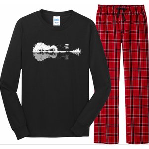 Disc Golf Sunset Guitar Guitarist Player Golfing Golfer Gift Long Sleeve Pajama Set