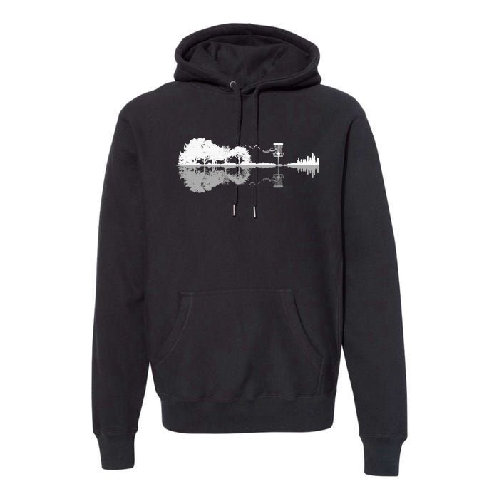 Disc Golf Sunset Guitar Guitarist Player Golfing Golfer Gift Premium Hoodie