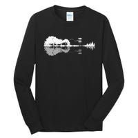 Disc Golf Sunset Guitar Guitarist Player Golfing Golfer Gift Tall Long Sleeve T-Shirt