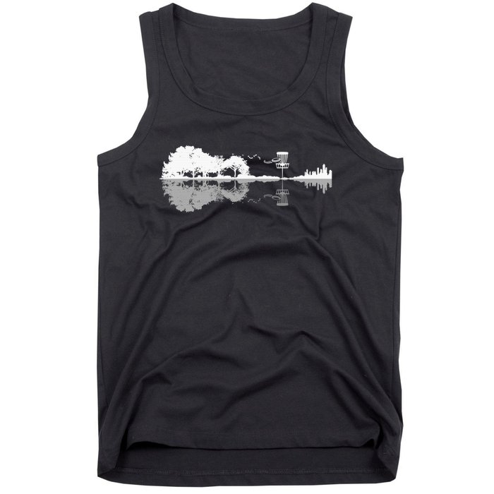 Disc Golf Sunset Guitar Guitarist Player Golfing Golfer Gift Tank Top