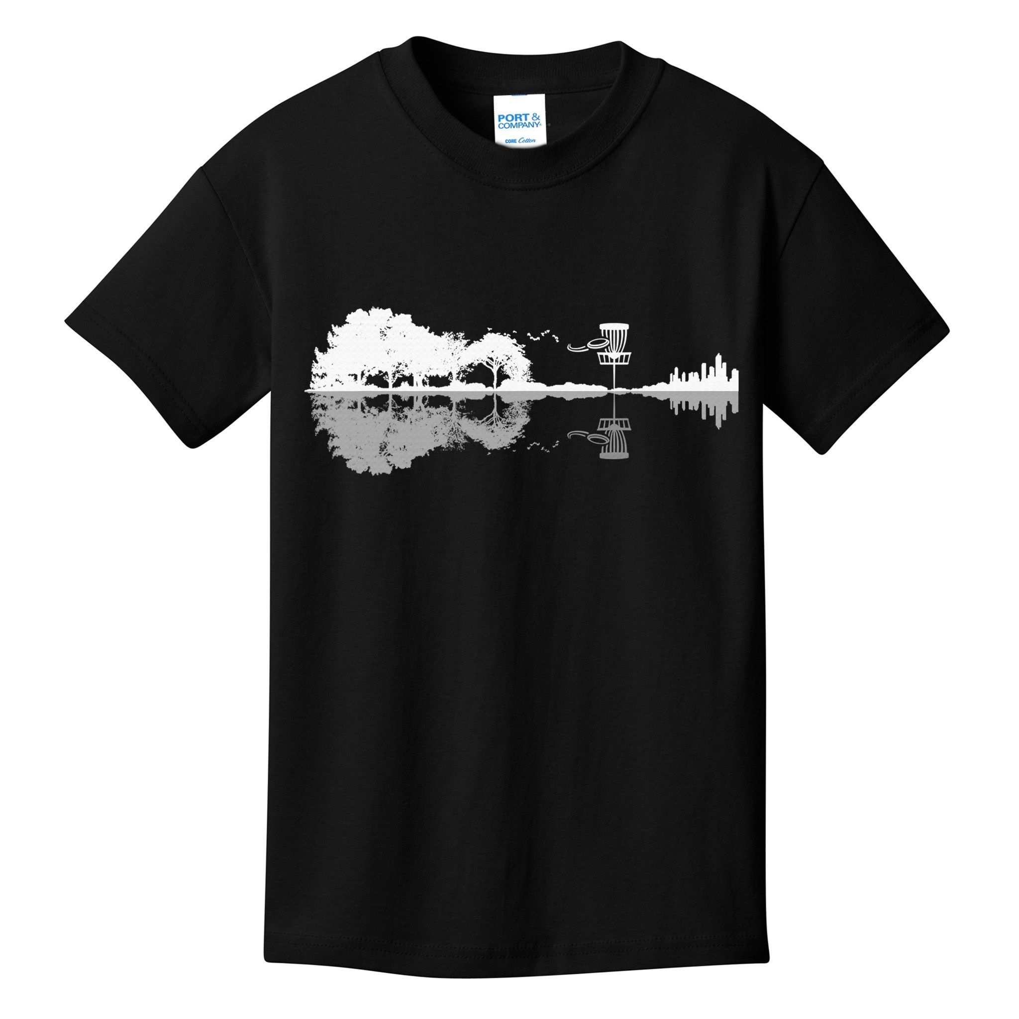 Disc Golf Sunset Guitar Guitarist Player Golfing Golfer Gift Kids T-Shirt