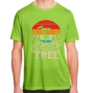 Disc Golf Stupid Tree Funny retro Golf Swing Adult ChromaSoft Performance T-Shirt