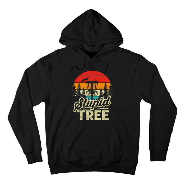 Disc Golf Stupid Tree Funny retro Golf Swing Hoodie