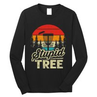 Disc Golf Stupid Tree Funny retro Golf Swing Long Sleeve Shirt