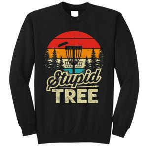 Disc Golf Stupid Tree Funny retro Golf Swing Sweatshirt