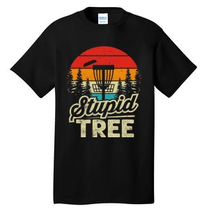 Disc Golf Stupid Tree Funny retro Golf Swing Tall T-Shirt