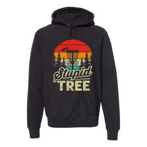 Disc Golf Stupid Tree Funny retro Golf Swing Premium Hoodie