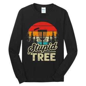 Disc Golf Stupid Tree Funny retro Golf Swing Tall Long Sleeve T-Shirt