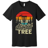 Disc Golf Stupid Tree Funny retro Golf Swing Premium T-Shirt