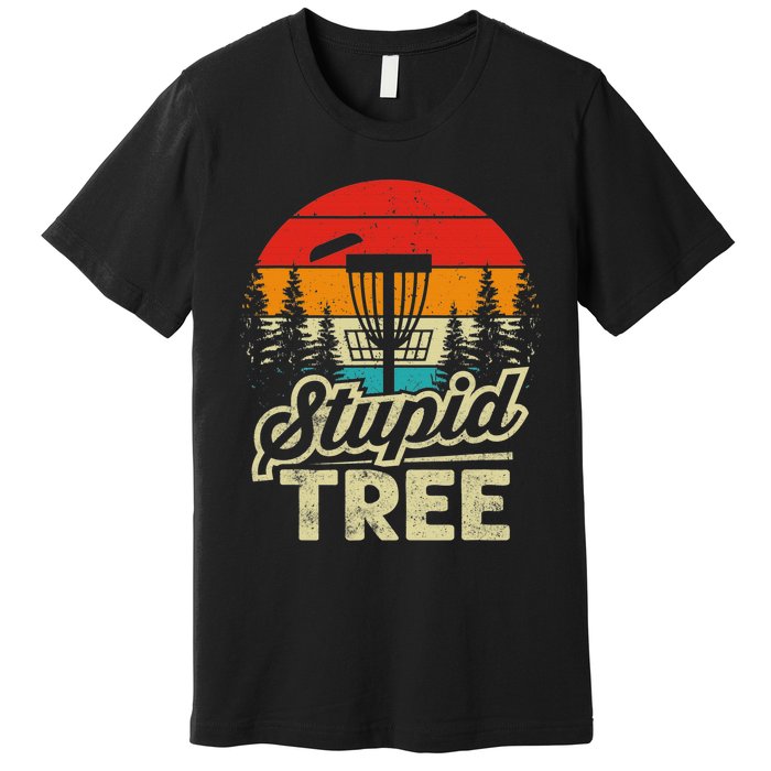 Disc Golf Stupid Tree Funny retro Golf Swing Premium T-Shirt