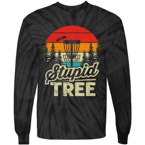 Disc Golf Stupid Tree Funny retro Golf Swing Tie-Dye Long Sleeve Shirt