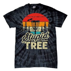 Disc Golf Stupid Tree Funny retro Golf Swing Tie-Dye T-Shirt