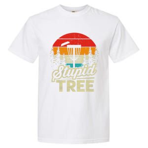 Disc Golf Stupid Tree Funny retro Golf Swing Garment-Dyed Heavyweight T-Shirt