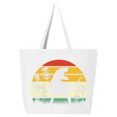 Disc Golf Sports Funny Dinosaur Retro Sunset 25L Jumbo Tote