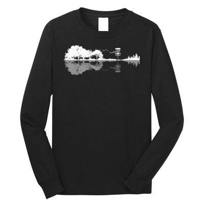 Disc Golf Sunset Guitar Guitarist Player Golfing Golfer Long Sleeve Shirt