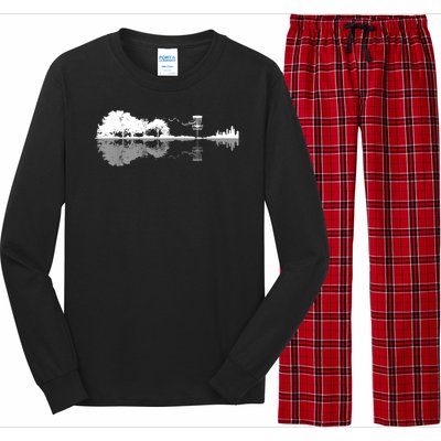 Disc Golf Sunset Guitar Guitarist Player Golfing Golfer Long Sleeve Pajama Set