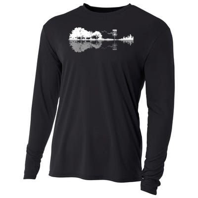 Disc Golf Sunset Guitar Guitarist Player Golfing Golfer Cooling Performance Long Sleeve Crew