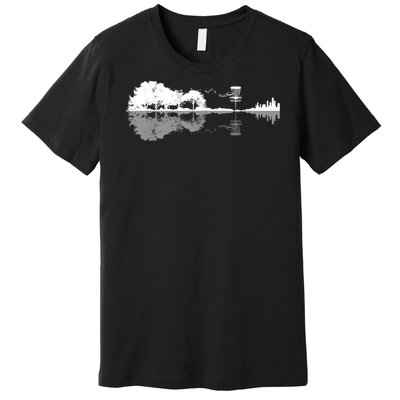 Disc Golf Sunset Guitar Guitarist Player Golfing Golfer Premium T-Shirt