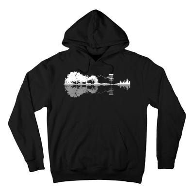 Disc Golf Sunset Guitar Guitarist Player Golfing Golfer Tall Hoodie