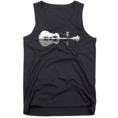 Disc Golf Sunset Guitar Guitarist Player Golfing Golfer Tank Top