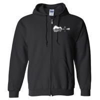 Disc Golf Sunset Guitar Guitarist Player Golfing Golfer Full Zip Hoodie