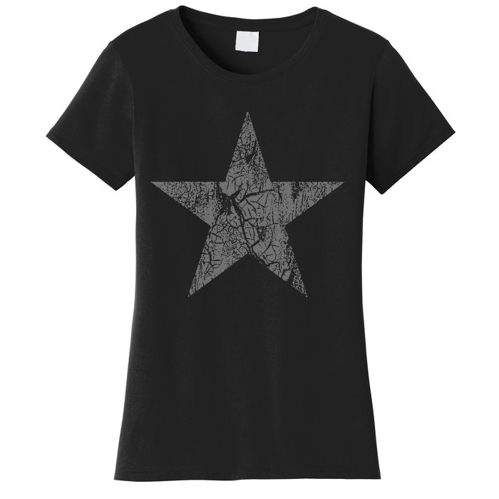 Distressed Gray Star Print Vintage Star Grunge Women's T-Shirt