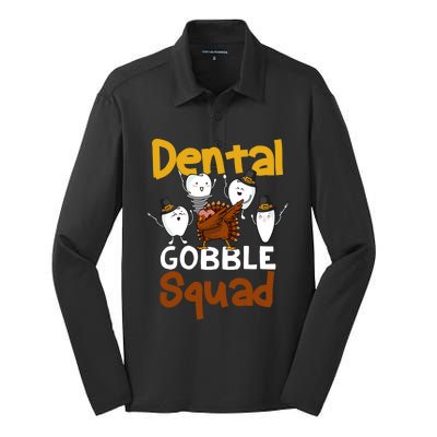 Dental Gobble Squad Turkey Dental Hygienist Thanksgiving Gift Silk Touch Performance Long Sleeve Polo