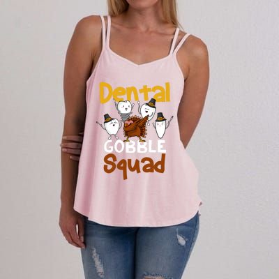 Dental Gobble Squad Turkey Dental Hygienist Thanksgiving Gift Women's Strappy Tank