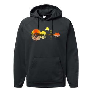 Disc Golf Sunset Guitar Guitarist Player Golfing Golfer Gift Performance Fleece Hoodie